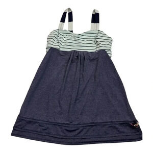 Lululemon Run Back on Track Tank Navy Blue And White Size 8